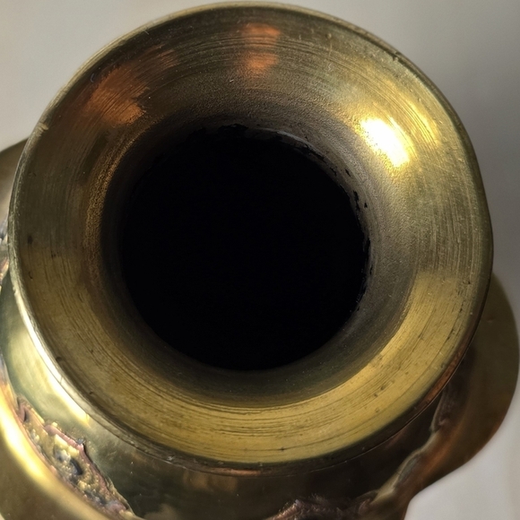 Vintage Persian Brass and Copper Vase - Picture 6 of 8